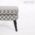 Chaise de meubles de maison de style de Barcelone en bois gris ottoman